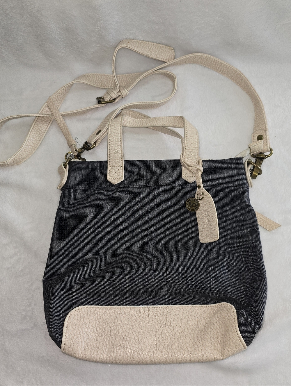 Pistil Handle It Denim & Faux Leather Crossbody/Tote Bag